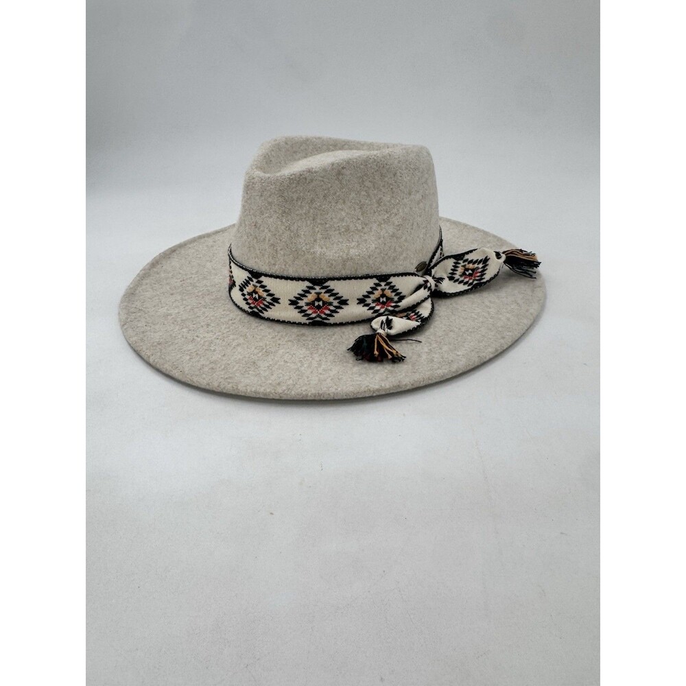 C.C Aztec Trim Band Vegan Felt Panama Hat Vacation Festival Boho Fast Shipping